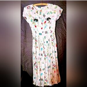 Colorful Patterned Dress Vintage From England